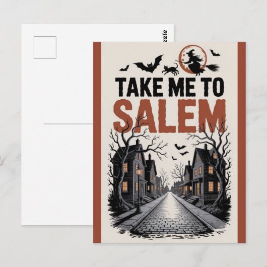Halloween Salem Massachusetts Witch Lover Spooky Briefkaart (Voorkant / Achterkant)