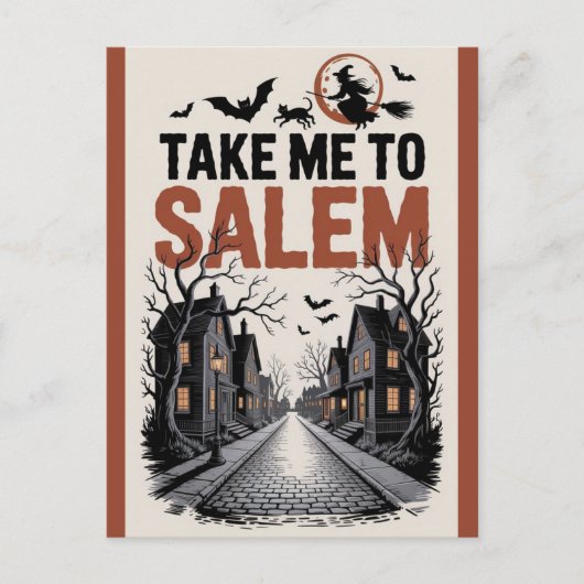 Halloween Salem Massachusetts Witch Lover Spooky Briefkaart (Voorkant)