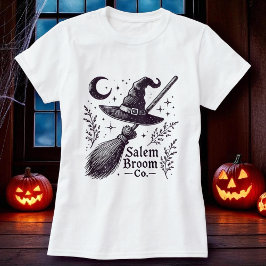 Halloween Salem Witch Broomstick T-shirt