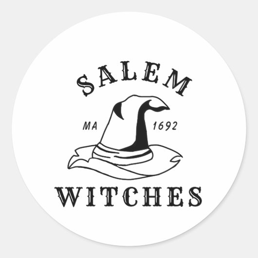 Halloween, Salem Witches Ronde Sticker (Voorkant)