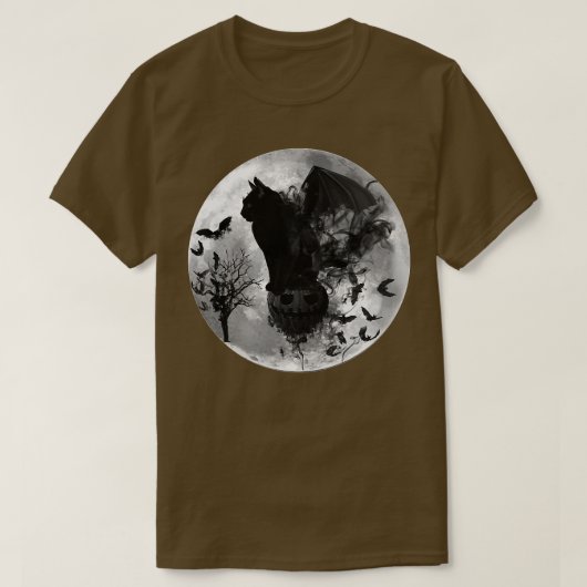 Halloween Samhain Batcat Black Cat Witchy Moon Bat T-shirt (Design voorkant)