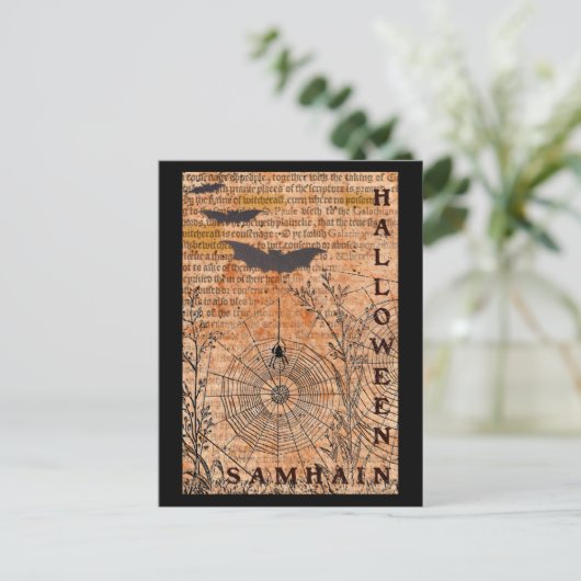 Halloween Samhain Spider Webs Briefkaart (Staand voorkant)