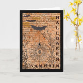 Halloween Samhain Spider Webs Kaart (Gele Bloem)