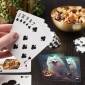 Halloween Samojeed met pompoenen eng Pokerkaarten (Insitu)