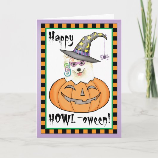 Halloween Samoyed Kaart (Voorkant)