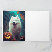 Halloween Samoyed met pompoenen eng Kaart (Binnen)