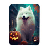 Halloween Samoyed met pompoenen eng Magneet (Verticaal)