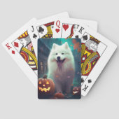 Halloween Samoyed met pompoenen eng Pokerkaarten (Achterkant)