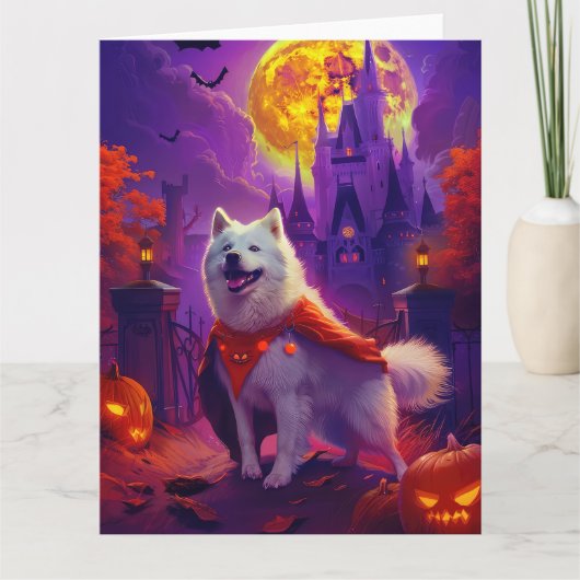 Halloween Samoyed Vampire Pumpkins eng Kaart (Voorkant)