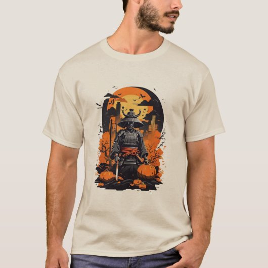 Halloween Samurai | Anime Warrior T-Shirt (Voorkant)