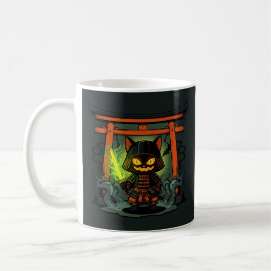 Halloween Samurai Warrior - griezelig Japans Spook Koffiemok (Links)
