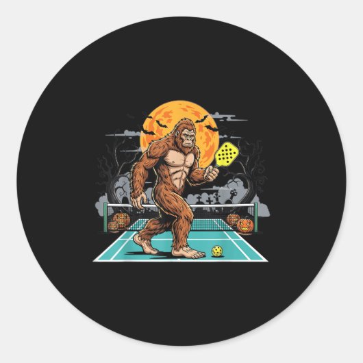 Halloween Sasquatch Ckleball Bigfoot Soky Moon  Ronde Sticker (Voorkant)