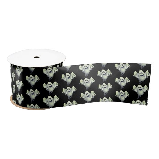 Halloween Satin Ribbon-Ghosts Satijnen Lint (Spoel)