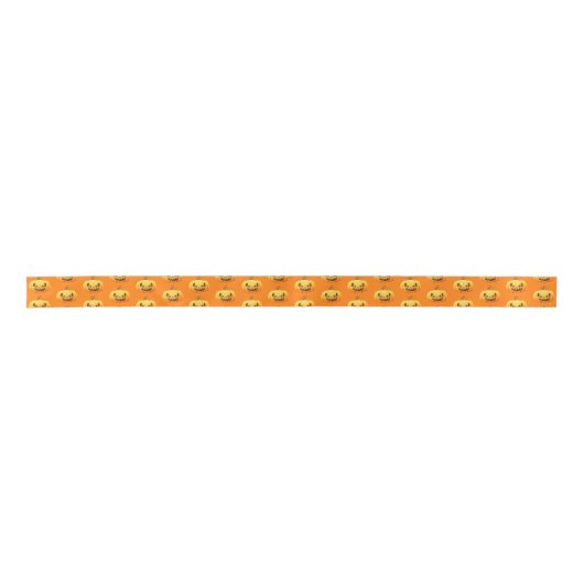 Halloween Satin Ribbon-Scary Pumpkin Satijnen Lint (Voorkant)