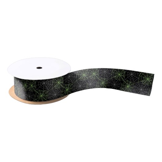 Halloween Satin Ribbon-Spider Webs Satijnen Lint (Spoel)