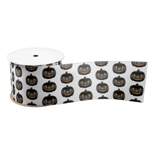 Halloween Satin Ribbon-Zwarte pompoen Satijnen Lint