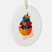 Halloween Sause Dog Boo Pumpkin Dachshund Keramisch Ornament (Rechts)