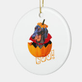 Halloween Sause Dog Boo Pumpkin Dachshund Keramisch Ornament (Links)