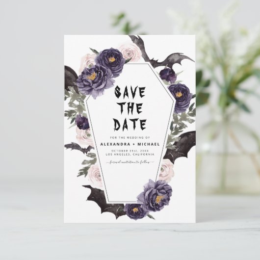 Halloween Save the Date Gothic Wedding (Staand voorkant)