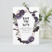 Halloween Save the Date Gothic Wedding Kaart (Staand voorkant)