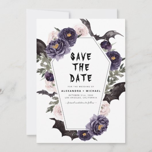 Halloween Save the Date Gotische Bruiloft (Voorkant)
