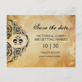 Halloween Save the Date - Skull & Crossbones Aankondigingskaart