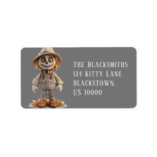 Halloween Scarecrow Adres Etiket