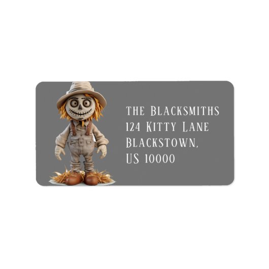 Halloween Scarecrow Adres Etiket (Voorkant)