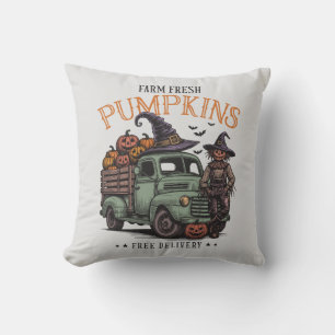 Halloween Scarecrow Boerderij Verse Pompoenen Kussen