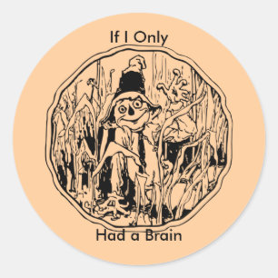 Halloween Scarecrow Cornfield Funny No Brain Ronde Sticker