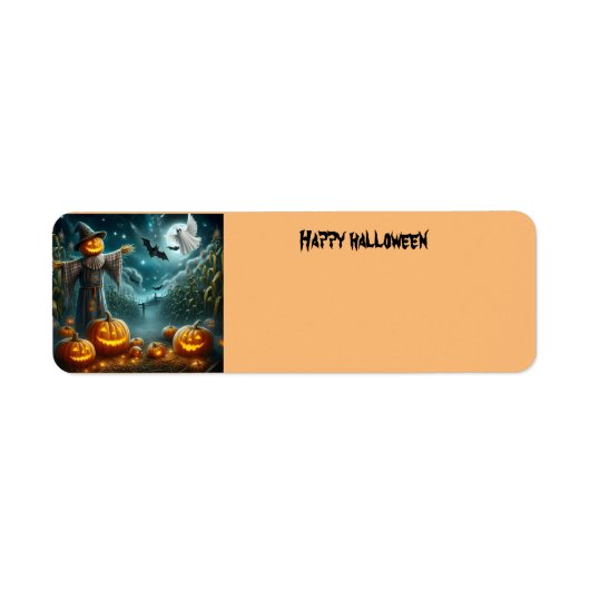 Halloween Scarecrow Etiket (Voorkant)