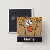 Halloween Scarecrow Face personaliseren Vierkante Button 5,1 Cm (Voorkant /achterkant)
