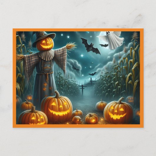 Halloween Scarecrow Feestdagenkaart (Voorkant)