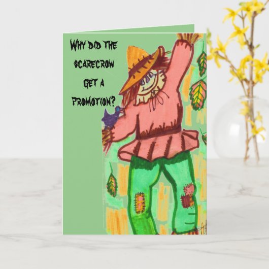 HALLOWEEN SCARECROW JOKE-kaart Kaart (Gele Bloem)