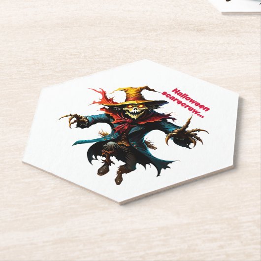 Halloween scarecrow  kartonnen onderzetters (Schuin)
