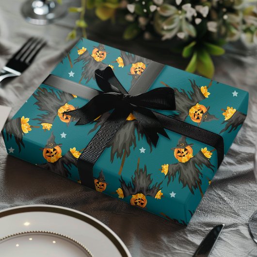 Halloween Scarecrow Pumpkins  Pattern Cadeaupapier