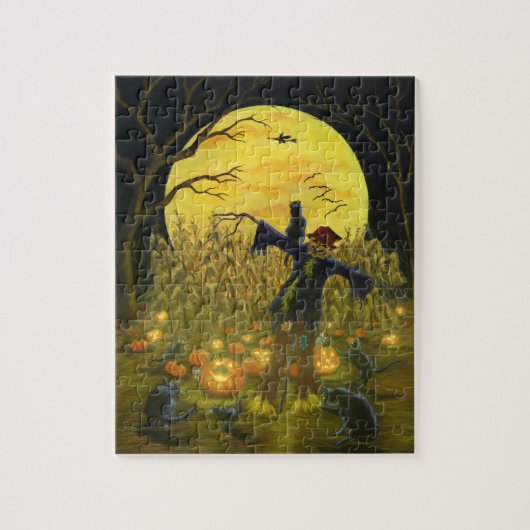 Halloween scarecrow puzzel legpuzzel (Verticaal)