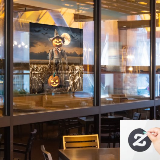 Halloween Scarecrow Raamsticker (Restaurant Raam)