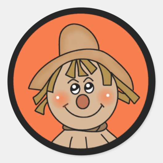 Halloween Scarecrow Ronde Sticker (Voorkant)