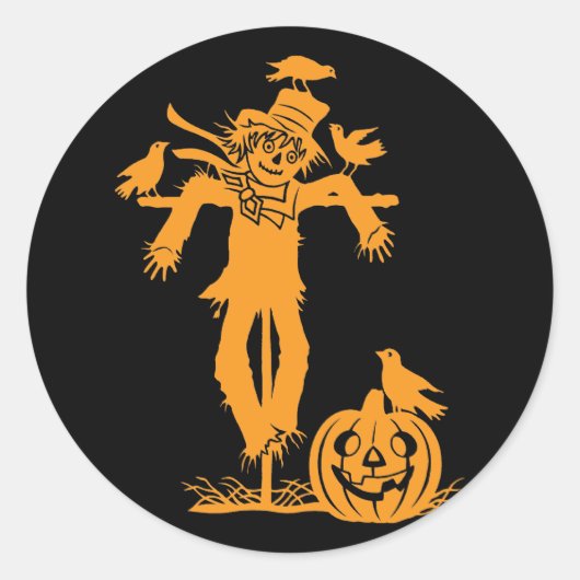 Halloween Scarecrow Silhouet Stickers (Voorkant)