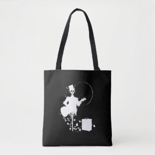 Halloween Scarecrow Spelling Guitar Skull Tote Bag