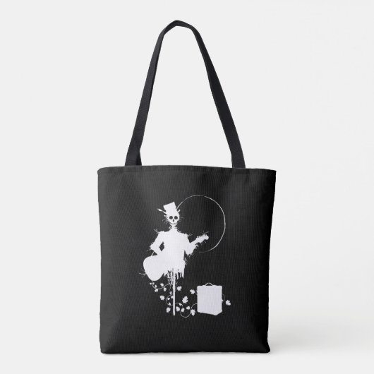 Halloween Scarecrow Spelling Guitar Skull Tote Bag (Achterkant)