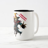 Halloween scarecrow tweekleurige koffiemok (Voorkant rechts)