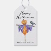 Halloween Scarecrow with Pumpkin Cadeaulabel (Voorkant)