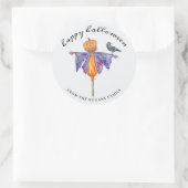 Halloween Scarecrow with Pumpkin Ronde Sticker (Tas)