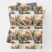 Halloween Scarecrows, Kitty Witch, Fall Harvest,   Inpakpapier Vel (In situ)