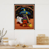 Halloween Scared Cat Art Poster (Keuken)