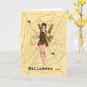 Halloween Scared Fairy Kaart (Gele Bloem)