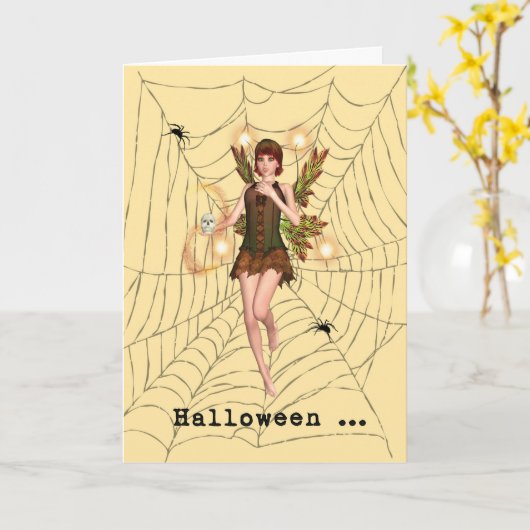 Halloween Scared Fairy Kaart (Gele Bloem)