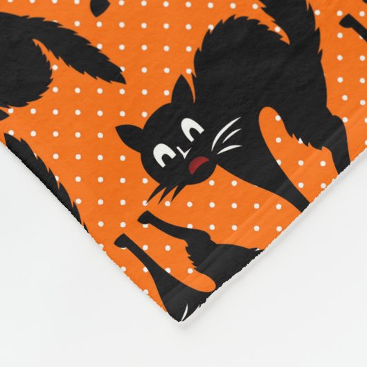 Halloween Scaredy Cat Fleece Deken (Hoek)